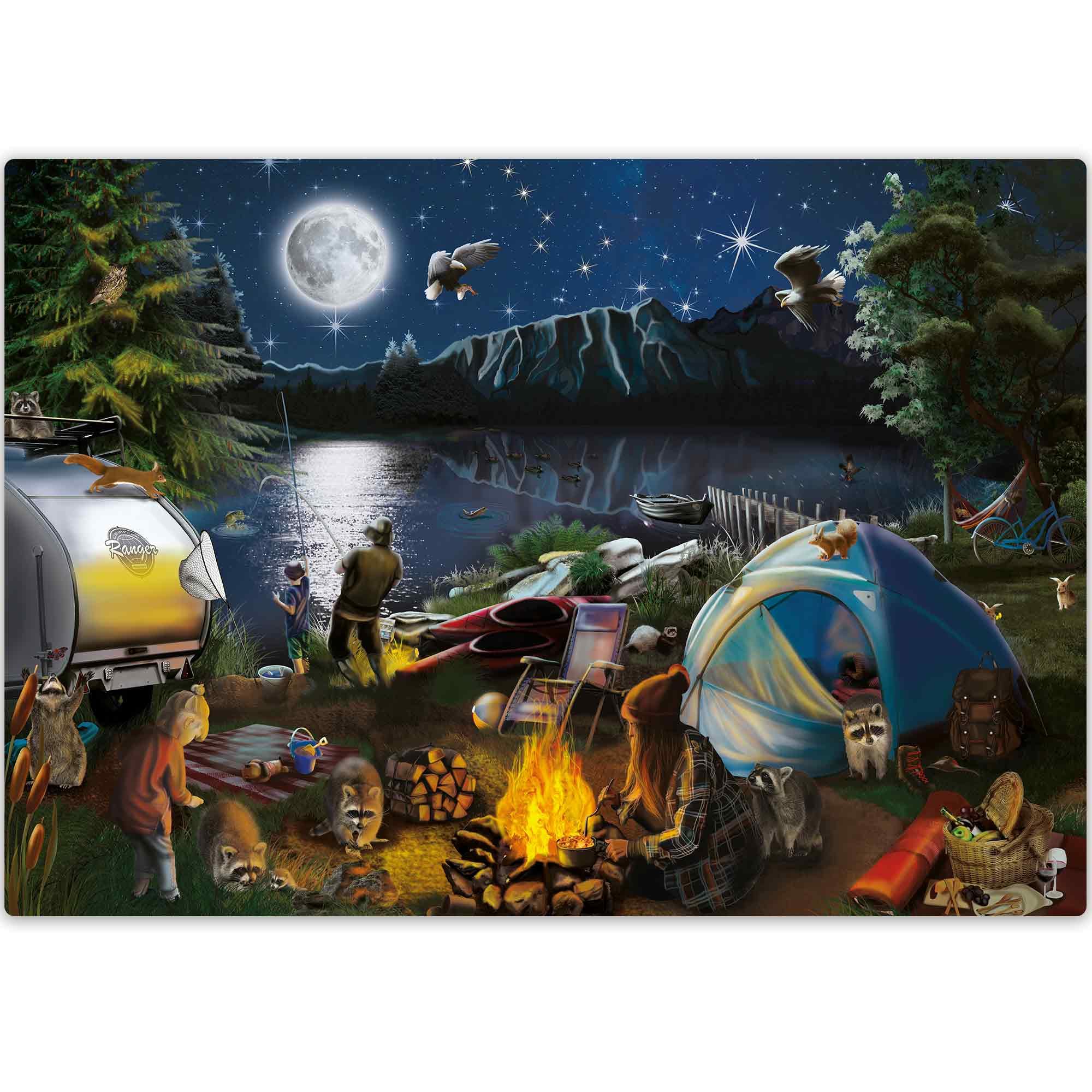 QUOKKA Puzzle For Adults – 500 Piece Campfire Jigsaw Puzzle, Original Collage Artwork Hand Finished By Artist, Unique Cut Strong Grip Pieces, Matte Finish, FSC Recyclable