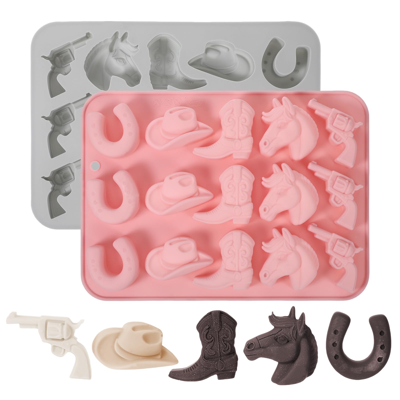Photo 1 of 2 PCS Cowboy Chocolate Molds, Cowboy Hat, Boots, Saddle Shaped Cakesicle Molds Silicone, Western Party Theme, For Cupcakes, Cake Pops, Jellies, Chocolates, Candies