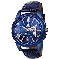 Espoir Analogue Blue Dial Day and Date Boy's and Men's Watch - CheckBlueRay0507