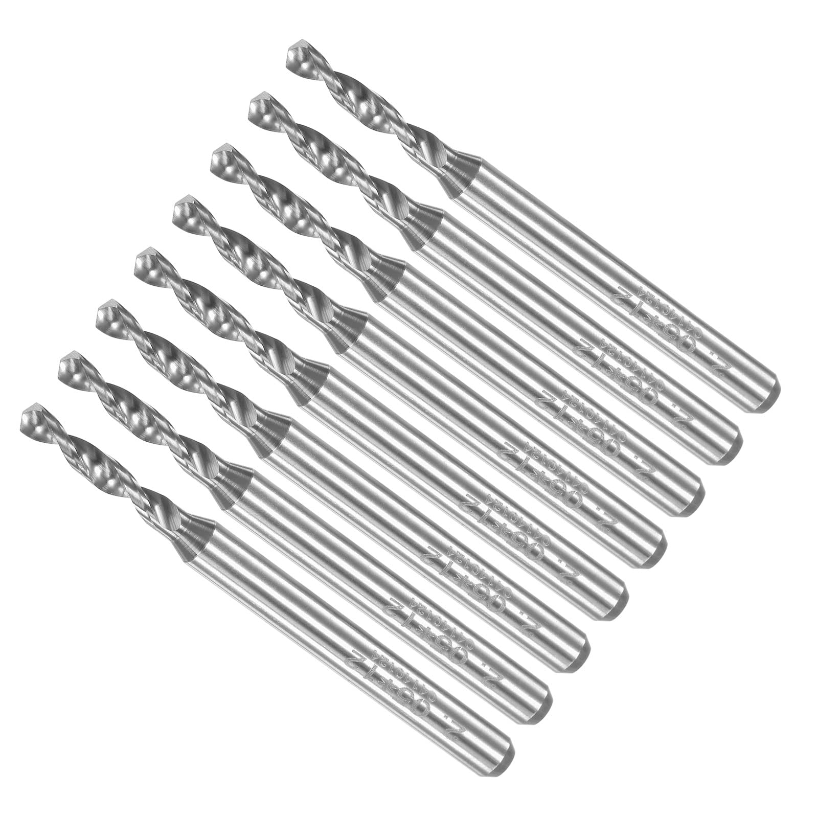 CoCud PCB Drill Bits, 2.05mm Diameter 1/8" Shank, Solid Tungsten Carbide Precision Drilling - (Applications: for Print Circuit Board CNC Engraving), 8-Pieces