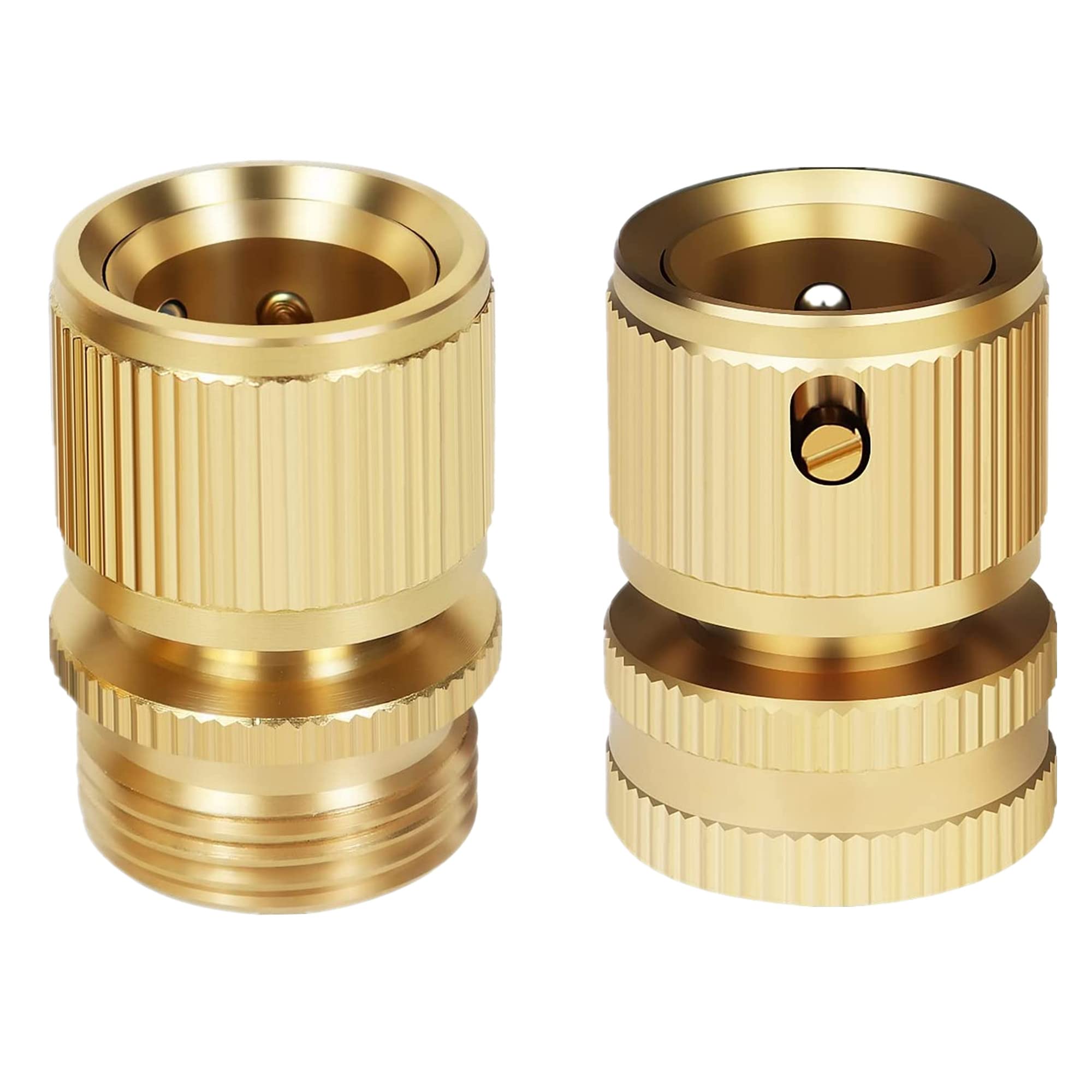 CZSYZCZS Garden Hose 3/4 inch Female & Male Quick Connector, Brass Quick Connectors 3/4" Male Thread 3/4" Female Thread, Water Hose End Brass Connector Fitting 1 Pair(Kit 1)
