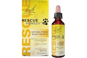 Rescue Remedy Pet Dropper - 20mL - Stress & Tension Support for Dogs & Cats with Bach Natural Flower Essences - Sedative-Free, Homeopathic Liquid Formula - for All Breeds, Ages & Weights