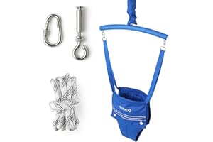 Slevoo Baby Jumper, with Ceiling Hook, Space Saving Jumper for Baby 6-12 Months, Infant Jumper for Small Spaces, Blue