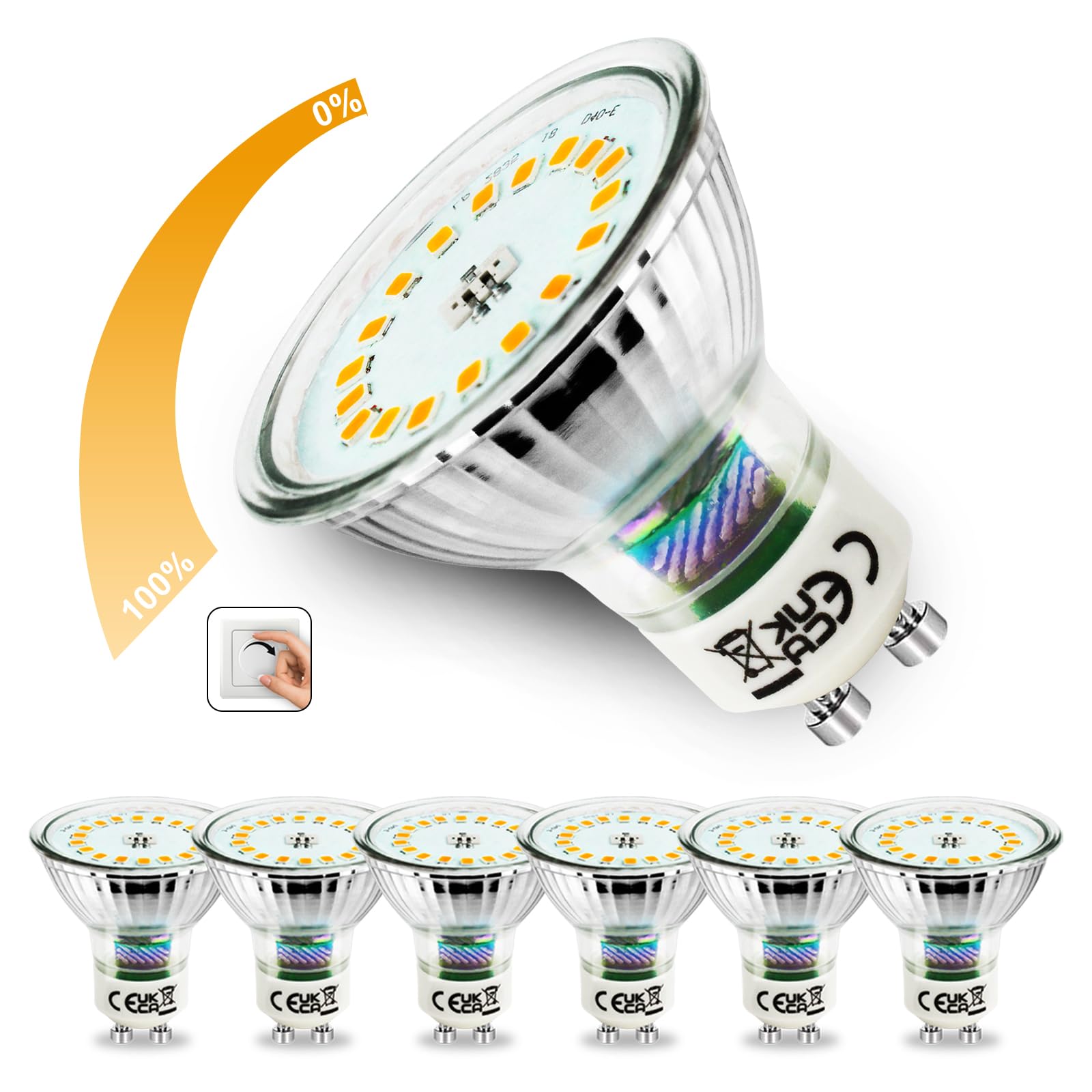 Allesgute GU10 LED Warmweiss 5W Dimmbar LED Lampe Glas Glühbirnen 700lm LED Birnen Ersetzt für 45W Halogen Leuchtmittel 230V Abstrahlwinkel 120°, 10er pack