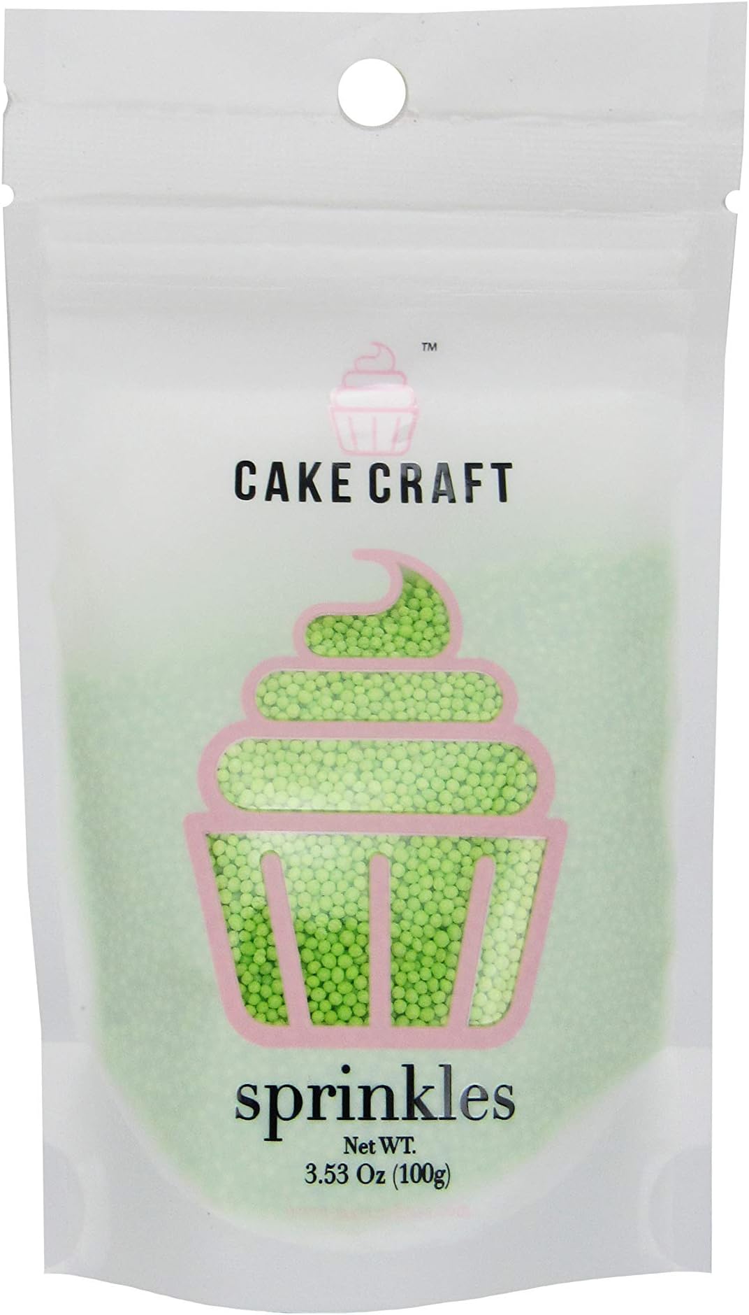 Cake Craft Sprinkles Green Nonpareils 3.53 Ounces