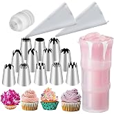 16PCS Large Piping Tips Set, Piping Bags and Tips Set | Cake Decorating Tips with Reusable cotton Piping Bag, Cake Decorating Kit for Cookie, Cupcake, Cake Decoration