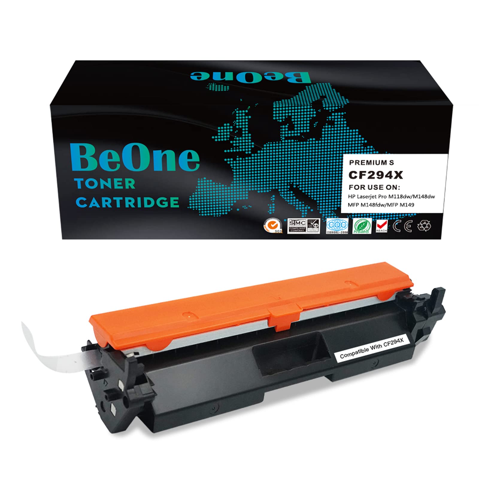 BeOne Compatible for 94X CF294X 94A CF294A Toner Cartridge Replacement Compatible for HP Laserjet Pro M118dw M148dw M148fdw M149fdw Printer (1 Black)