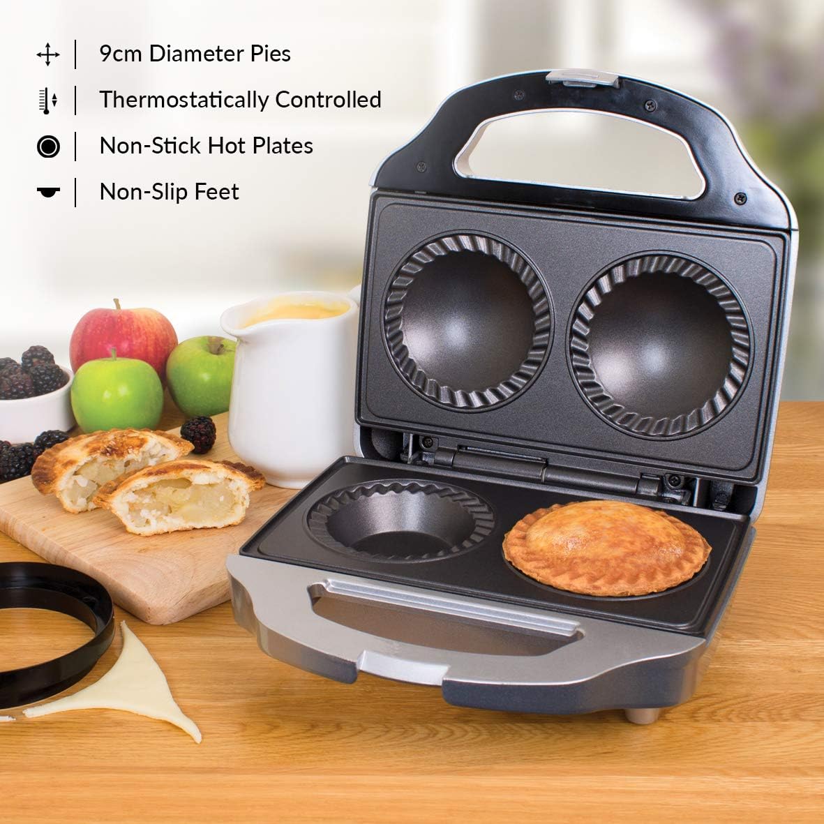 Quest 35970 Double Deep Fill Pie Maker / Features BuiltIn Crimping Edge & Separate Pastry