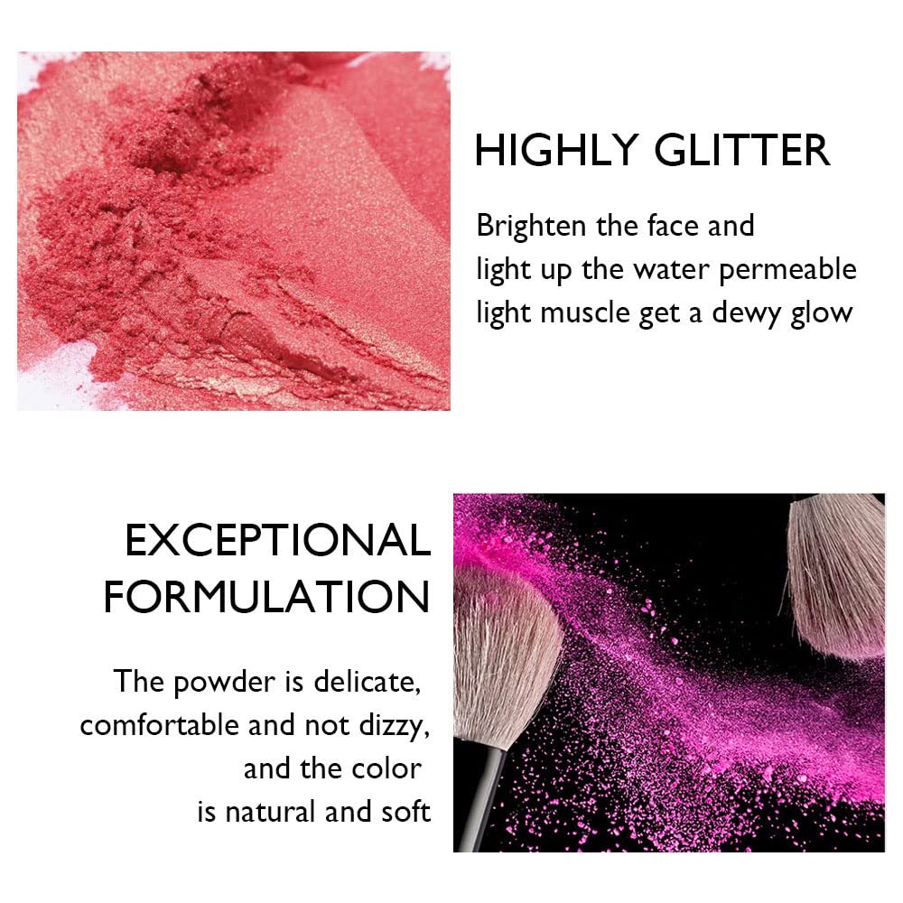 AMY'S DIARY Highlighter Makeup Contour Palette, 5 Shades White Pink Shimmer Face Illuminator, Blush and Makeup Highlighter Palette