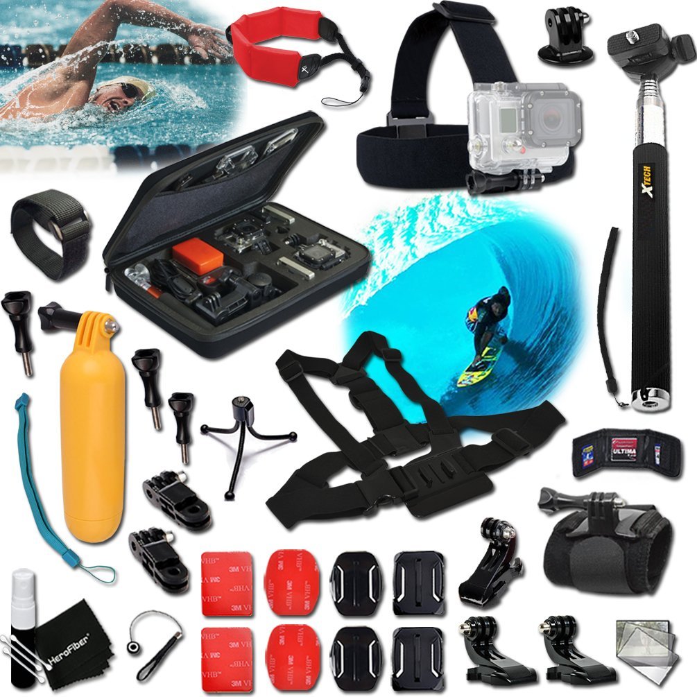 Xtech Surf Surfing Accessories Kit For Gopro Hero 4 3 3 2 1 Hero4 Hero3 Hero2 Hero 4 Silver Hero 4 Black Hero 3 Hero3 Hero 3 Silver Hero 3 Black