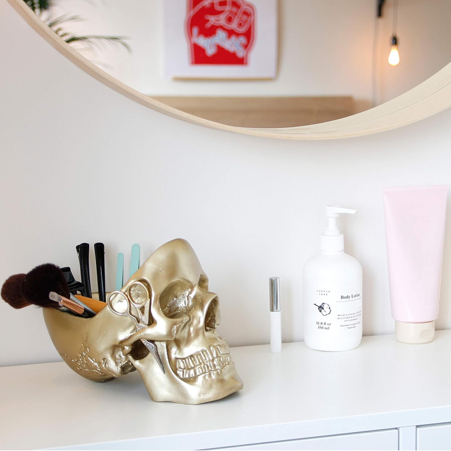 Suck UK | Skull Tidy Jewellery Organiser & Key Bowl | Goth Decor & Bedside Table Accessories Holder | Gothic Home Decor Accessories | Gothic Gifts | Skull Decor Trinket Tray | GOLD - Image 4