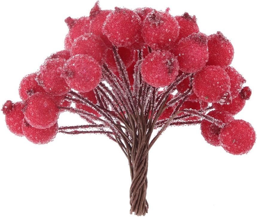 MagiDeal Unknown 200 Pieces Mini Christmas Decoration Artificial Berries Rot, 1cm - Image 5