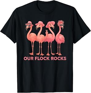 Our Flock Rocks Flamingo Summer Vacation Family Matching T-Shirt