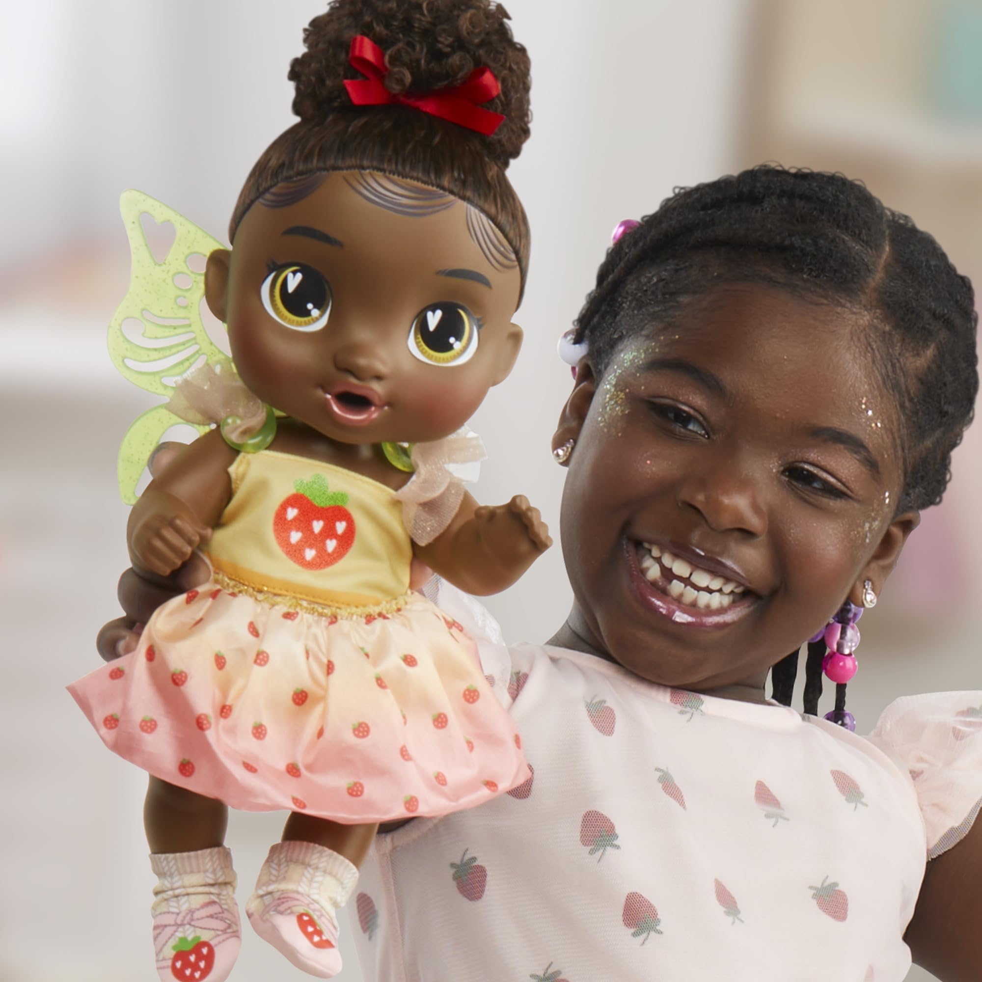 Baby Alive Fairy Fashions Berry Boo Doll with Clothes Accessories, Black Hair, 11 Inches, Kids Toys, Ages 3+ (Amazon Exclusive)