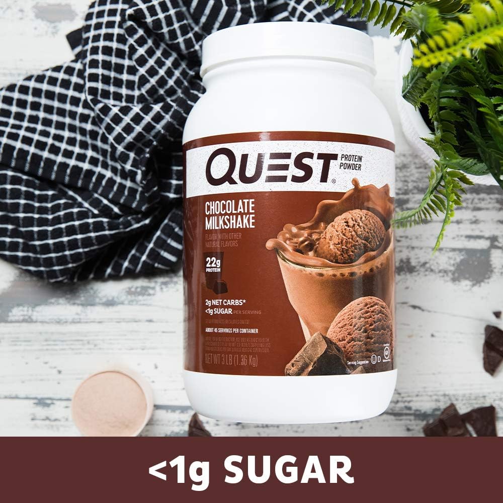 Quest Nutrition Chocolate Milkshake Protein Powder, High Protein, Low Carb, Gluten Free, Soy Free, 48 Ounce (Pack of 1): Health & Personal Care