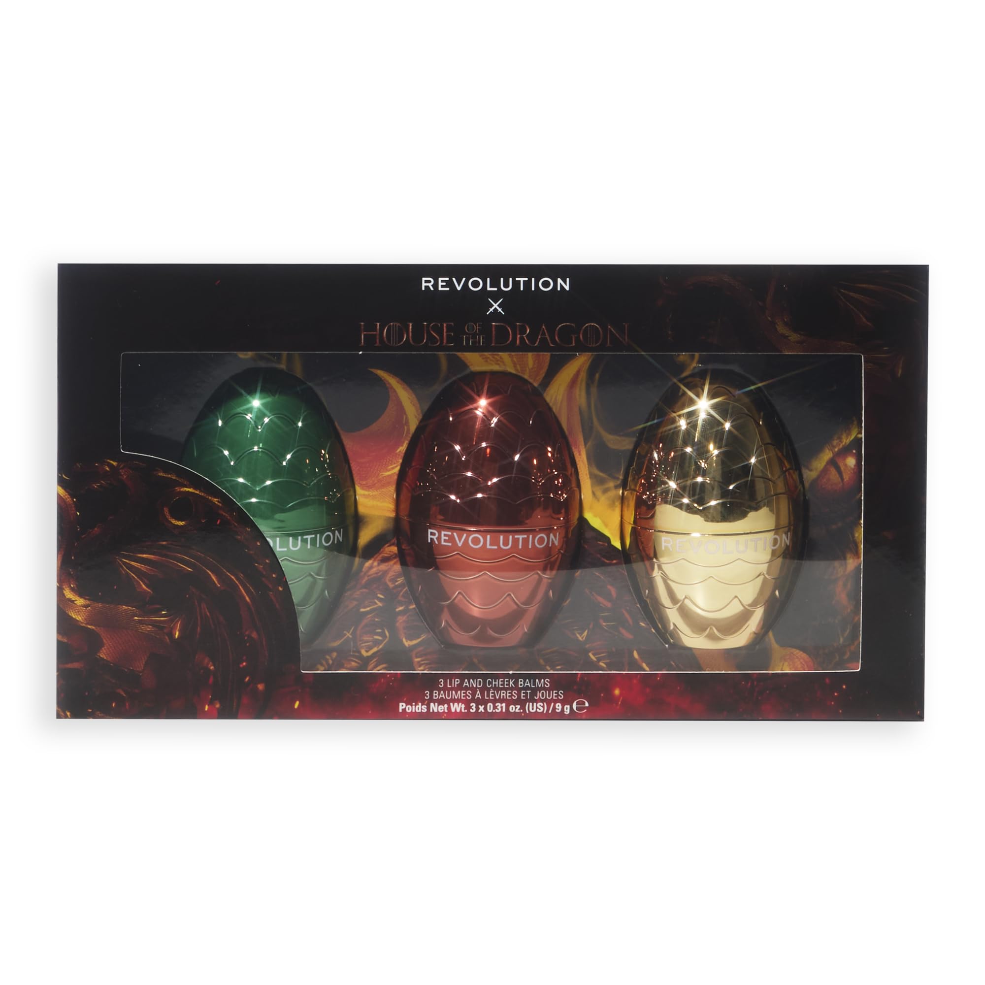 Revolution Beauty, House of Dragon x Revolution Dragon Egg Lip & Cheek Balm Set, Holiday Makeup Set, Buildable Tints & Colors, Vegan & Cruelty-Free