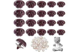 AHANDMAKER 70 PCS 5 Styles Craft Safety Noses, Brown Craft Nose with Spacer 13mm 15mm 15.5mm 18.5mm 21.5mm for Amigurumi Croc