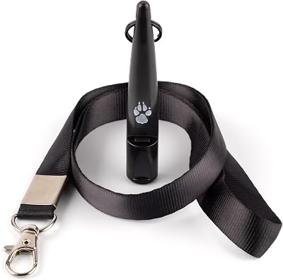 TDL The Dog Lady Gun Dog Training Whistle with Lanyard Black 8 cm
