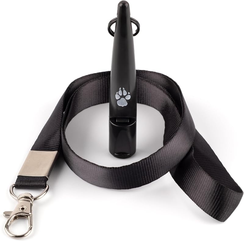 TDL The Dog Lady Gun Dog Training Whistle with Lanyard Black 8 cm