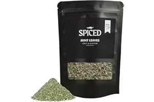 RHYTHM AROMATICS SPICED Cut Mint Leaves, 4 Oz of Whole Cut Mint Leaves in Closable Bag for Cooking, Great for Refreshing Drinks, Salads and Desserts