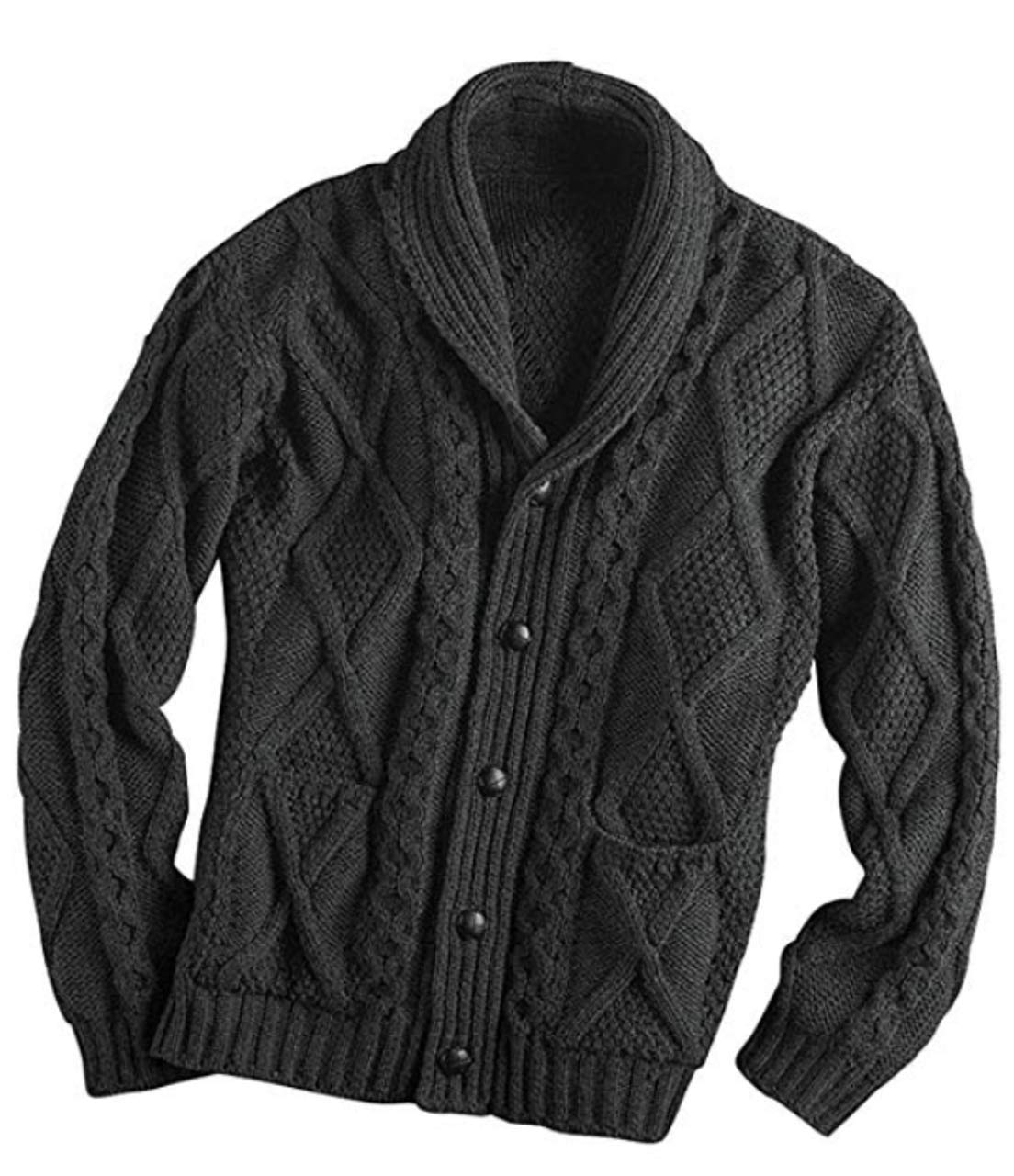 Aran Shawl Collar Cardigan