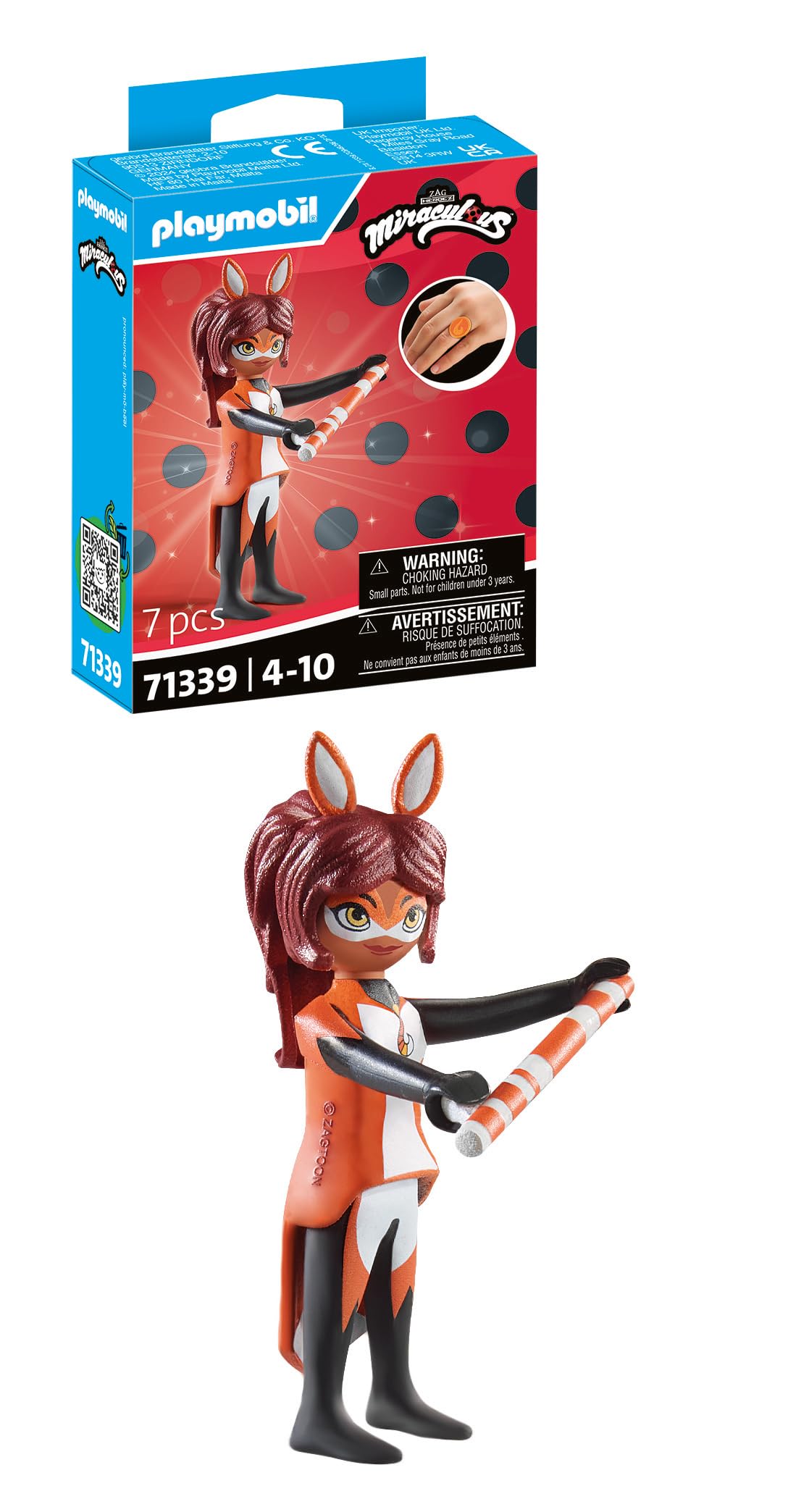 Playmobil 71339 Miraculous: Rena Rouge, Tales of Ladybug and Cat Noir, collector’s item, gifting toy and fun imaginative role-play, playsets for children ages 4+