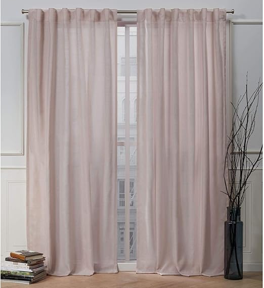 Amazon Com Nicole Miller Faux Linen Slub Hidden Tab Top Curtain