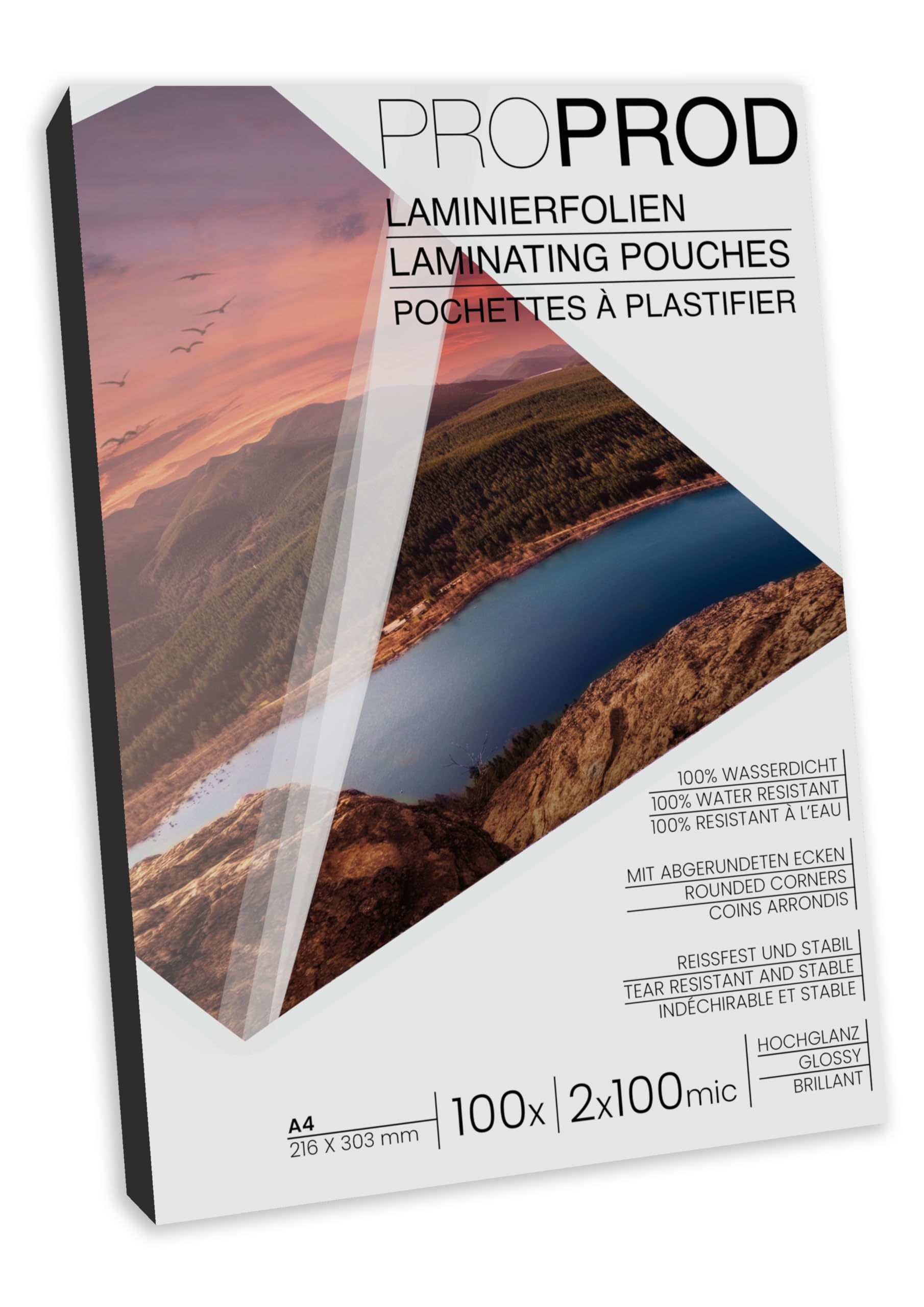ProProd Premium A4 2x100 Micron (200 μ) Glossy Laminating Pouches (Pack of 100)