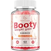 Glorithiventa Booty Gummies for Women, BBL Gummies Contains CurvaBoost BBL Herb Blend & Creatine Monohydrate, Peach Flavor - 60 Gummies