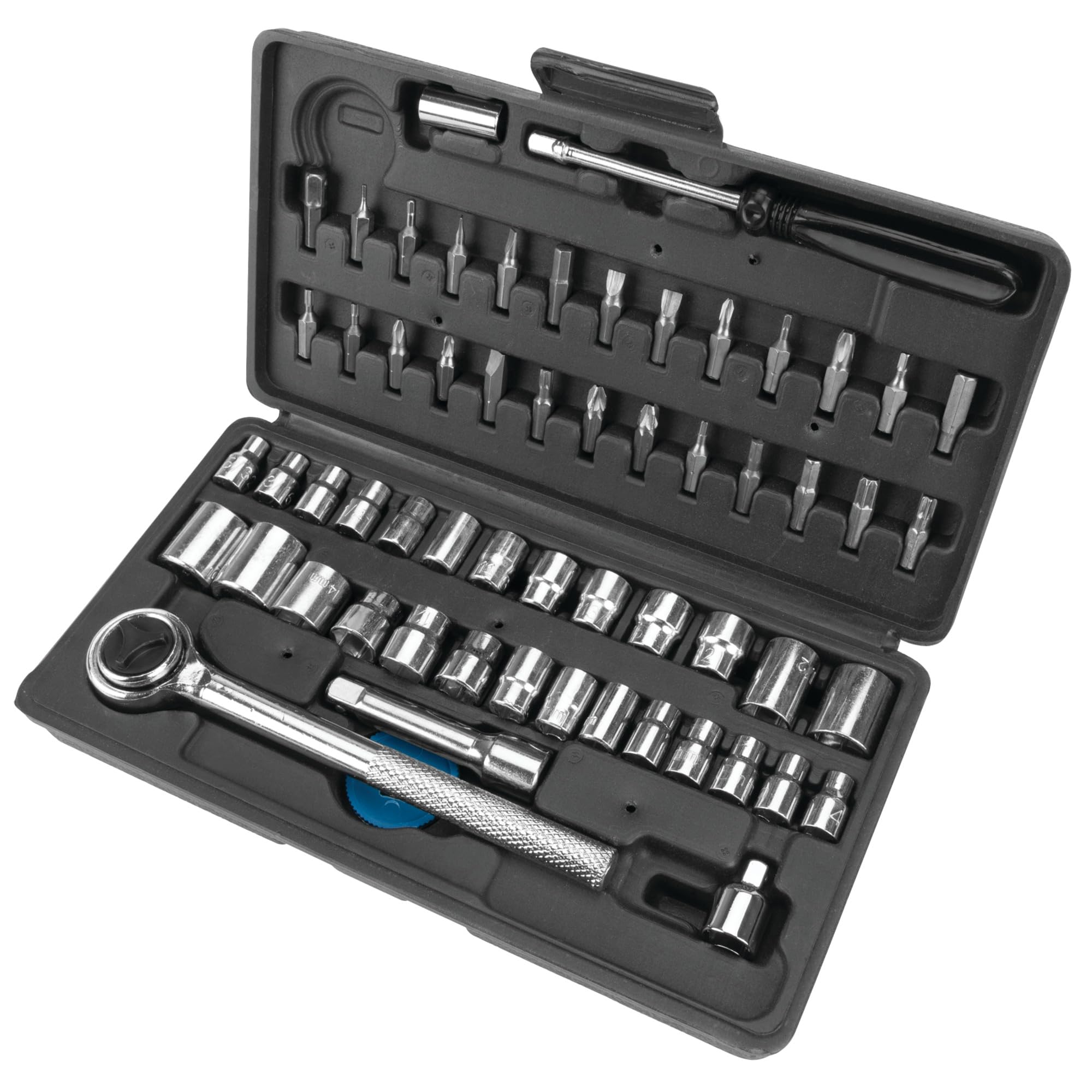 PERFORMANCE TOOL W1168 SAE/Metric 60-Piece Socket (1/4-Inch & 3/8-Inch Drive) and Bit Set
