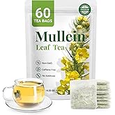 Premium 60 Mullein Tea Bags For Lungs - 100% Pure Mullein Leaf | For Lung Health & Respiratory Wellness Support | Caffeine Free - No Additives & Non-GMO | Plastic-Free, Plant-Based Tea Bags