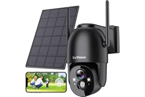 Solar Security Cameras Wireless Outdoor, SeeVision 2K Battery Powered PTZ WiFi 3MP Camera for Home with Spotlight, PIR Motion Detection,Siren, Color Night Vision, 2-Way Talk, SD/Cloud Storage