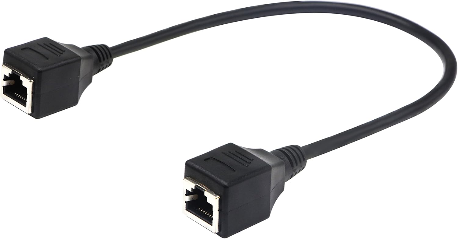 zdyCGTime Patch CAT5 Plug Wires RJ45 Female to RJ45 Female Ethernet Extender CAT5/LAN Network Wiring Cable,RJ45 extension cable can be connected to PC