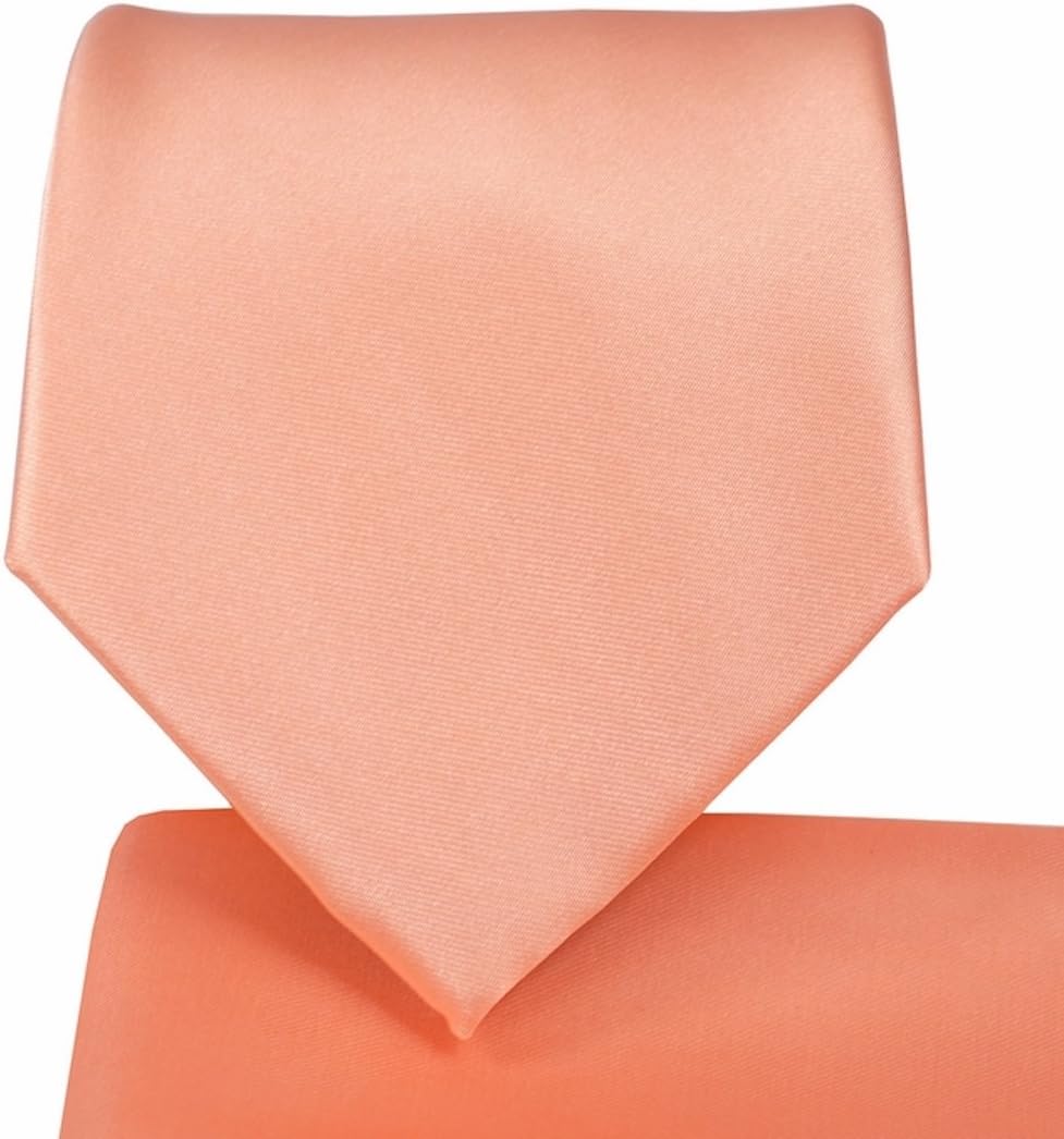 Oliver George Solid NeckTie & Matching Pocket Square Handkerchief Set