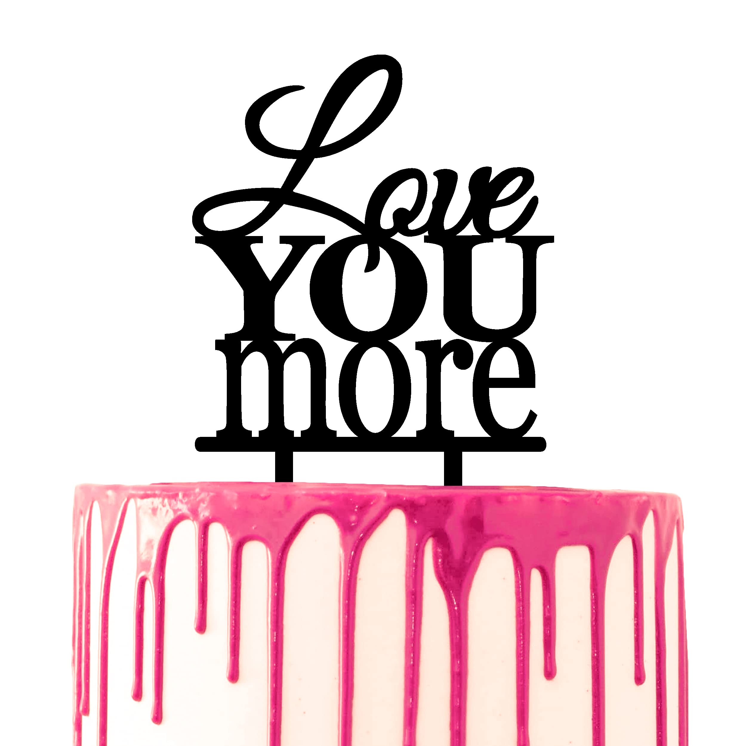 CARISPIBET "Love you More" wedding cake topper marriage anniversary cake decorative acrylic silhouette pary prop