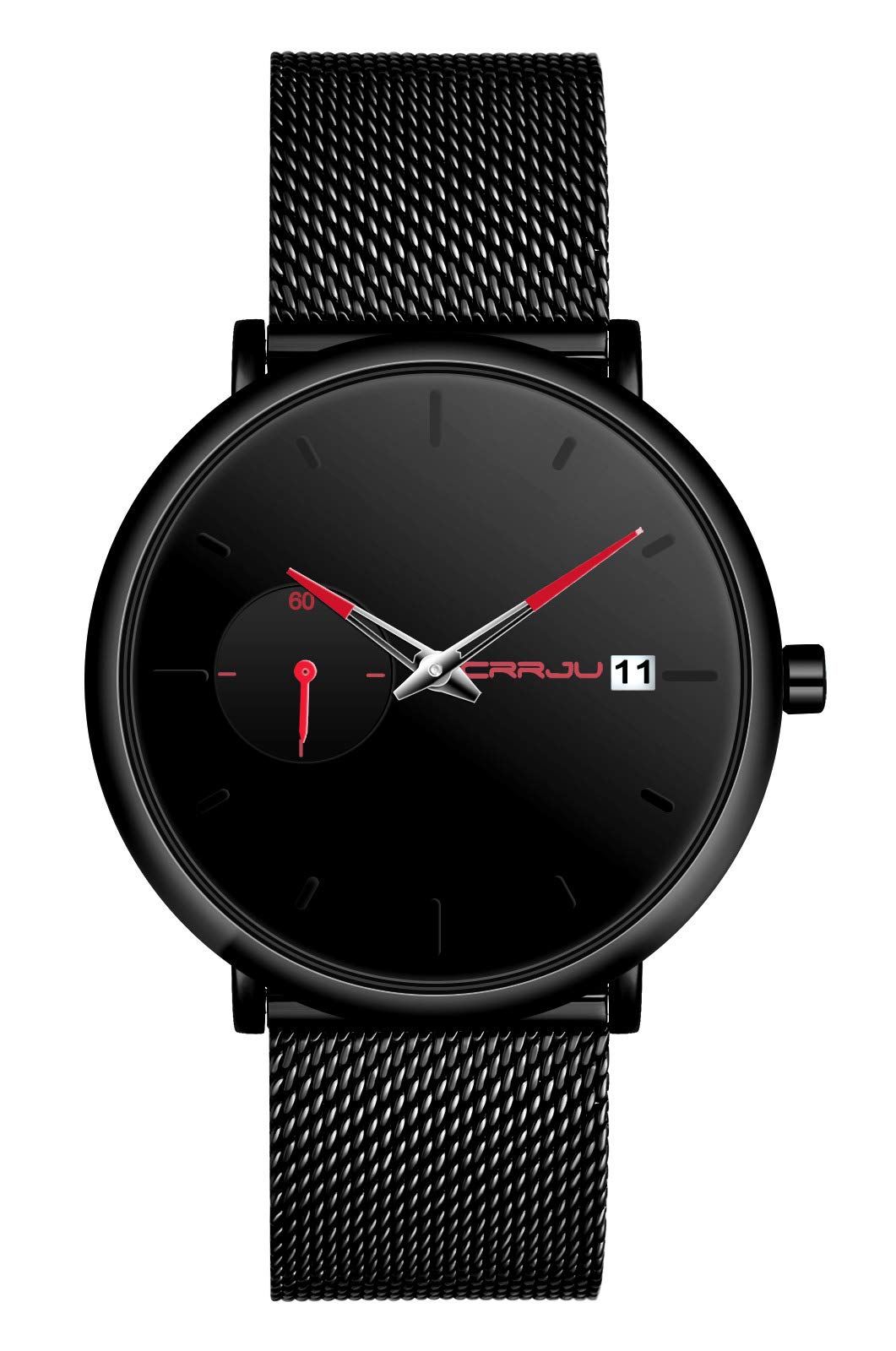 MicLee Men's Wrist Watches, Quartz Watch, Business Watch, Student Casual Watch, with Calendar, Alloy Watch, Mineral Glass dial Window, Stainless Steel mesh Band