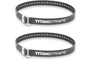 TITANSTRAPS Titan Industrial Straps – Strong & Simple Tie-Downs for Construction (Welders, DIY Home) & 1st Responders – 3 Year Warranty, Batch Tested – 70 lb. Working Load, 36" Length, Black, 2-Pack