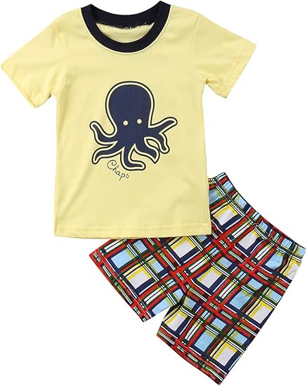 Amazon Sylvamorning 男の子 Tシャツ ハーフパンツ 半ズボン ルームウェア パジャマ 上下セット 可愛い 動物柄 ストライプ 格子 1 7歳設定 キッズ服 80 90 100 110 1 130 パジャマ 通販