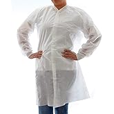 Dealmed Disposable SMS Lab Coat, No Pockets, White