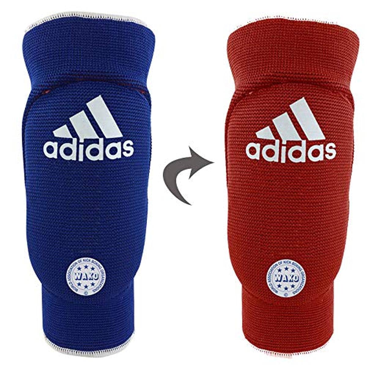 adidas Unisex - Adult Elbow Guard Padded Reversible Elbow Pads, Unisex – Adults, Elbow pads., ADIWAKOEB01, red/blue, M