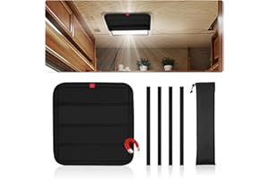JEFLYM Magnetic RV Window Cover,16" x 16" Waterproof Thickened RV Door Window Shade Cover,Foldable Magnetic Blackout Window Cover for RV Blinds, Camper Accessories, RV Window Trailer Insulation,Black