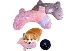 2Pack Pet Calming Pillow, Anxiety Relief Headrest for Small Dog, Glow in The Dark Cat Pillow, Cozy Neck Protection Headrest f