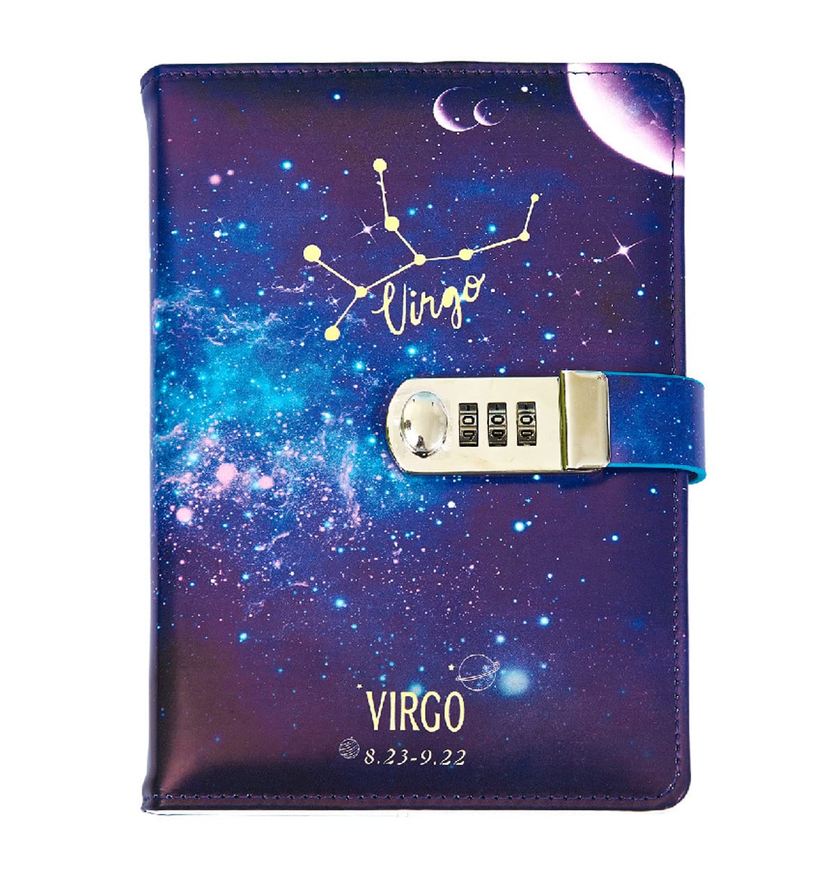 LinYesh Journal with Lock for Women, Lockable Diary for Women Men Girls Boys Teens Kids, Personal Constellations Starry Sky Notebook, A5 21 x 15cm
