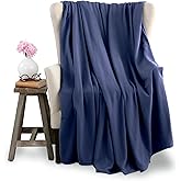 Microfleece Queen Size Blanket | Supersoft Lightweight Throw Blanket | All-Season Comfort | Navy