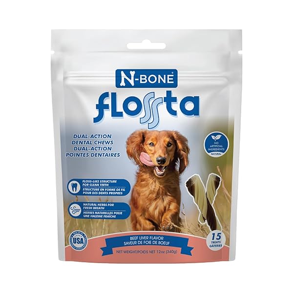 N-BONE FLOSSTA DENTAL CHEWS FOR DOGS – NATURAL...