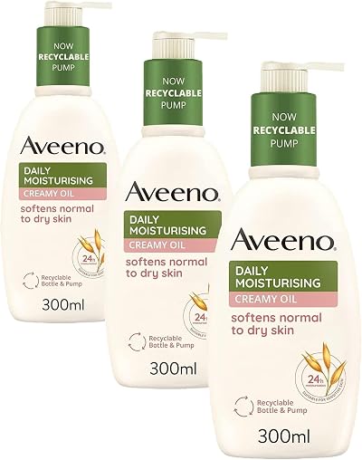 Aveeno Daily Moisturising Creamy Oil 300ml Pack of 3 For Sensitive Skin