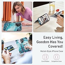 Goodon for iPhone 16 Plus Case Wallet - Flip Folio