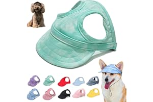 ANKIKINA Outdoor Sun Protection Hood for Dogs, Dog Outdoor Sun Protection Hat, Adjustable Dog Sun Protection Baseball Hat Cap with Ear Holes (Green, X-Large)