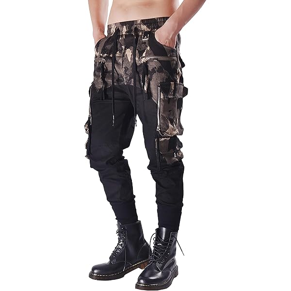 MOKEWEN Men's Pocket Cyberpunk Streetwear Goth Work Tactical