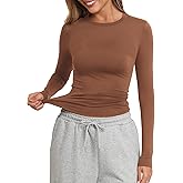 PALINDA Crew Neck Fitted Shirts for Women Basic Casual Long Sleeve T Shirts Going Out Tops Sexy Y2K Tees